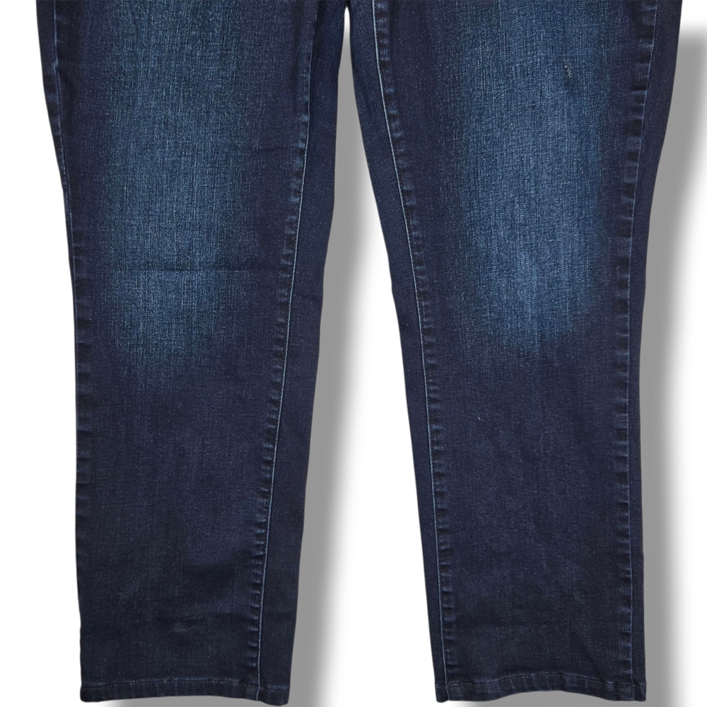Talbot's Straight Leg High Rise Jean Womens sz 16W Dark Blue Wash Stretch Denim - Picture 6 of 16